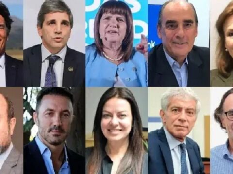 Arriba: NIcolás Posee, Luis Caputo, Patricia Bullrich, Guillermo Francos, Diana Mondino. Abajo: Guillermo Ferraro, Luis Petri, Sandra Petovello, Mariano Cúneo Libarona y Osvaldo Giordano. Arriba: NIcolás Posee, Luis Caputo, Patricia Bullrich, Guillermo Francos, Diana Mondino. Abajo: Guillermo Ferraro, Luis Petri, Sandra Petovello, Mariano Cúneo Libarona y Osvaldo Giordano.