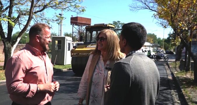 Rosario Romero recorrió los trabajos de repavimentación de calle Maipú