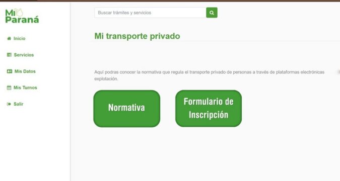 Nuevo registro para conductores de aplicaciones en Paraná