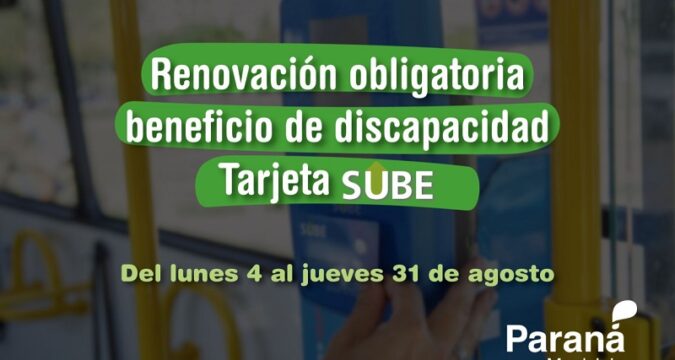 Beneficio SUBE para personas con discapacidad: